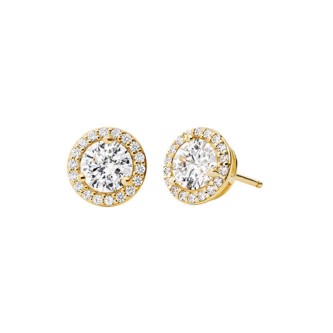 Michael Kors - Sterling Gold Pave Round Stud Earrings